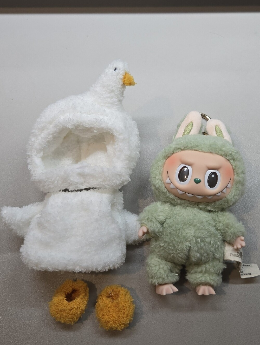 Brand New in (Open) Box Labubu Green Grape + Goose Outfit Toy Plush Bag Charm
